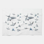 Blok van de gevechtsvogels ter illustratie theedoek (Horizontaal)