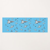 Blok van de gevechtsvogels ter illustratie yogamat (Voorkant (horizontaal))