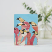 Blok van Flamingos Briefkaart (Staand voorkant)