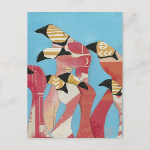 Blok van Flamingos Briefkaart