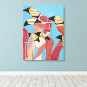 Blok van Flamingos Canvas Afdruk (Insitu (Houten vloer))
