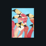 Blok van Flamingos Canvas Afdruk<br><div class="desc">"Flamingoes II" door Jennifer Rutledge. Biedt een groep flamingos met verschillende texturen die worden toegepast.</div>