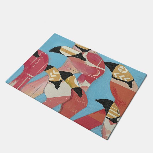 Blok van Flamingos Deurmat (Schuin)