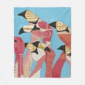 Blok van Flamingos Fleece Deken (Voorkant)