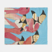 Blok van Flamingos Fleece Deken (Voorkant (Horizontaal))