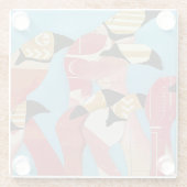 Blok van Flamingos Glazen Onderzetter (Achterkant)