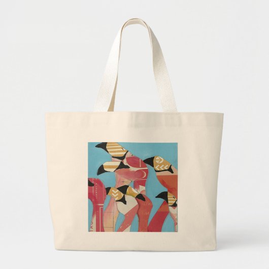 Blok van Flamingos Grote Tote Bag (Voorkant)