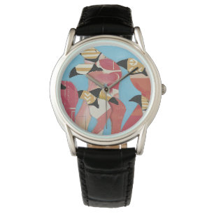 Blok van Flamingos Horloge