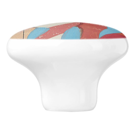 Blok van Flamingos Keramische Knop (Zijkant)