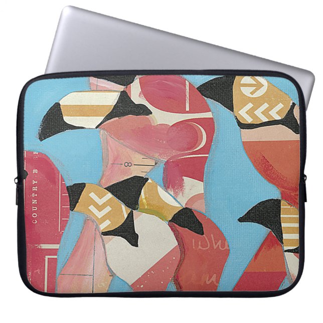 Blok van Flamingos Laptop Sleeve (Voorkant)
