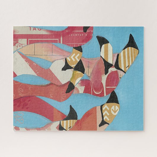 Blok van Flamingos Legpuzzel (Horizontaal)