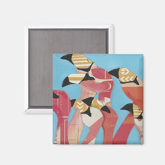 Blok van Flamingos Magneet (Voorkant / Achterkant)