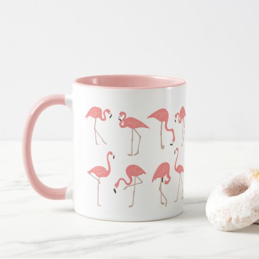 Blok van Flamingos Mok (Met donut)