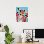 Blok van Flamingos Poster (Thuiskantoor)