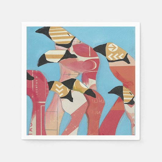 Blok van Flamingos Servet (Voorkant)