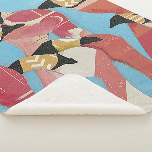 Blok van Flamingos Sherpa Deken (3/4)