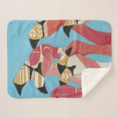 Blok van Flamingos Sherpa Deken (Voorkant (horizontaal))