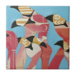 Blok van Flamingos Tegeltje<br><div class="desc">"Flamingoes II" door Jennifer Rutledge. Biedt een groep flamingos met verschillende texturen die worden toegepast.</div>