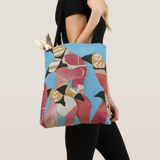 Blok van Flamingos Tote Bag (Dichtbij)