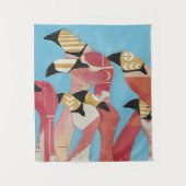 Blok van Flamingos Wandkleed (Voorkant)