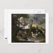 Blok van het schilderen van muziekvogels briefkaart (Voorkant / Achterkant)