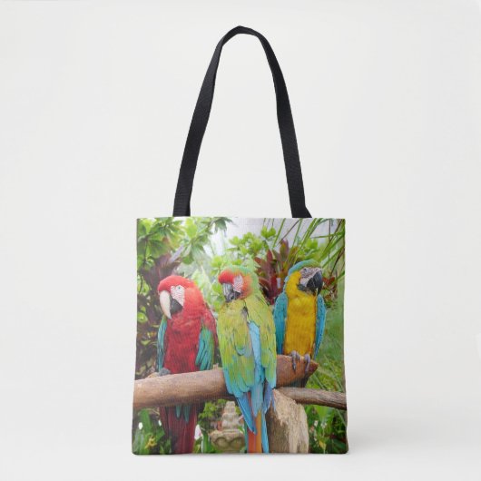 Blok van kleurrijke Macaw-parrots Tote Bag (Voorkant)
