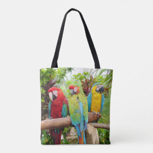 Blok van kleurrijke Macaw-parrots Tote Bag