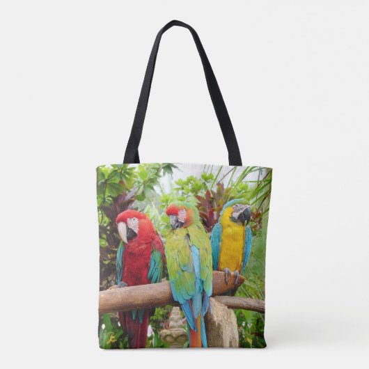 Blok van kleurrijke Macaw-parrots Tote Bag (Achterkant)