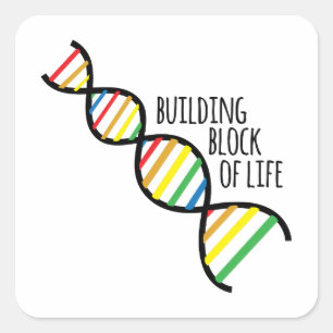blok van leven vierkante sticker