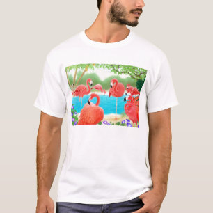 Blok van roze flamingos T-Shirt