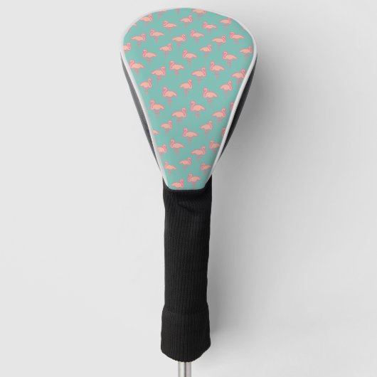 Blok van roze lamingos golfheadcover (Voorkant)