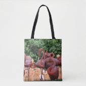 Blok van roze vlammen op een canvas tas (Voorkant)