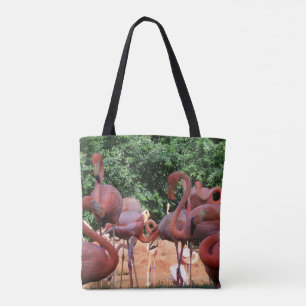 Blok van roze vlammen op een canvas tas