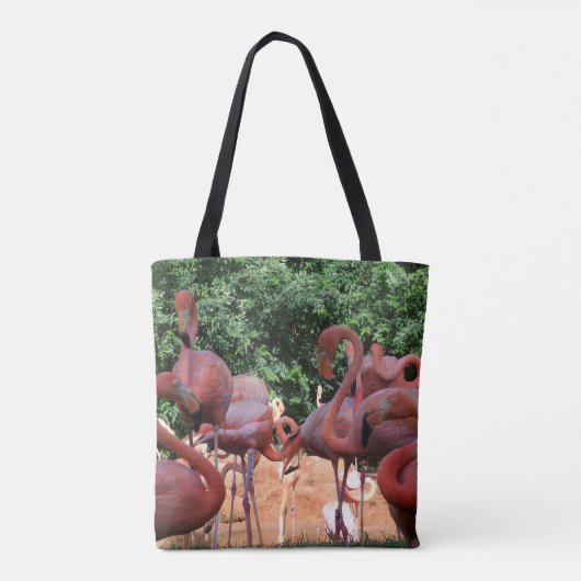 Blok van roze vlammen op een canvas tas (Achterkant)