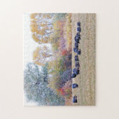 Blok van wilde kalkoenen in een veld legpuzzel (Verticaal)