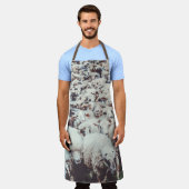 Blok van witte en zwarte schapen schort (Gedragen)