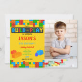 Blok Verjaardag Foto uitnodiging (Voorkant)
