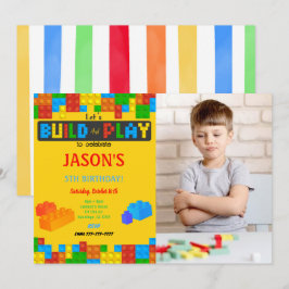 Blok Verjaardag Foto uitnodiging