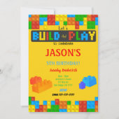 Blok verjaardagsuitnodiging kaart (Voorkant)