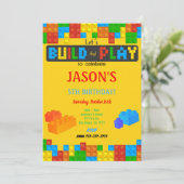 Blok verjaardagsuitnodiging kaart (Staand voorkant)