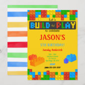 Blok verjaardagsuitnodiging kaart (Voorkant / Achterkant)