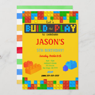 Blok verjaardagsuitnodiging kaart