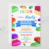 Blok verjaardagsuitnodiging kaart (Voorkant)