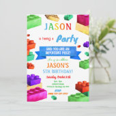 Blok verjaardagsuitnodiging kaart (Staand voorkant)