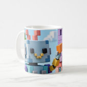 Blok voor Blok — Voxel Robot Builder Mok (Voorkant links)