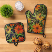 blokbloemenset ovenwant & pannenlap set (Top down)