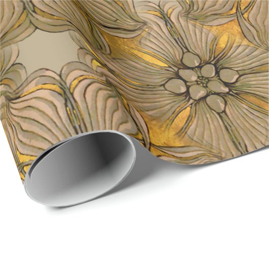 blokbloemontwerp cadeaupapier (Rol Hoek)