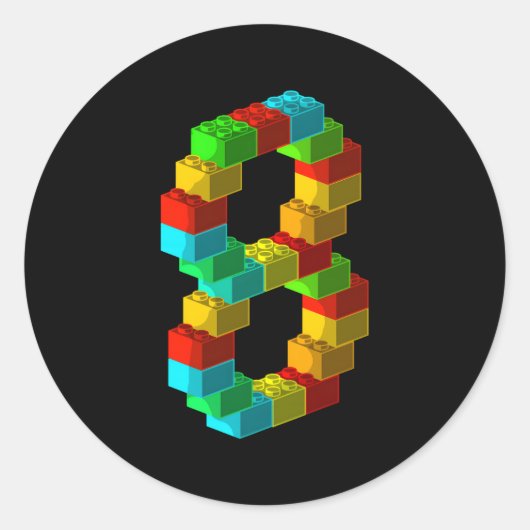 Blokbouw 8e 8 ronde sticker (Voorkant)