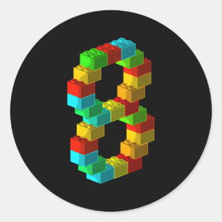 Blokbouw 8e 8 ronde sticker