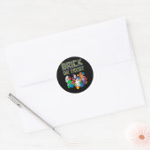 Blokbouw Halloween baksteen of trakteer Kinder mee Ronde Sticker (Envelop)